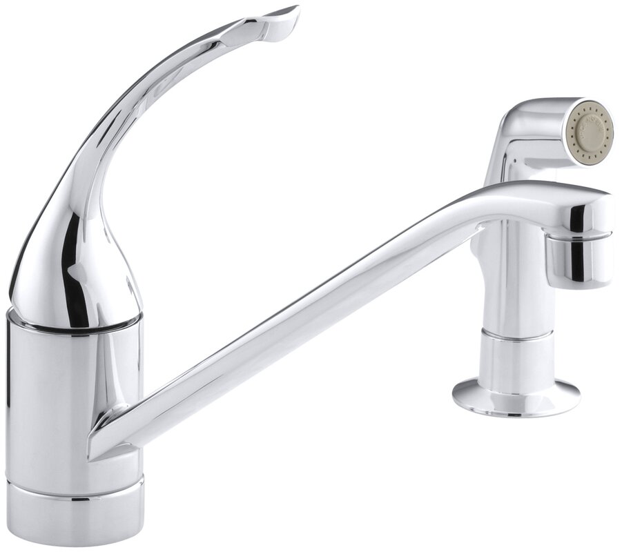 Coralais Two Hole Kitchen Sink Faucet With 10%2522 Spout%252C Matching Finish Side Spray And Loop Handle 